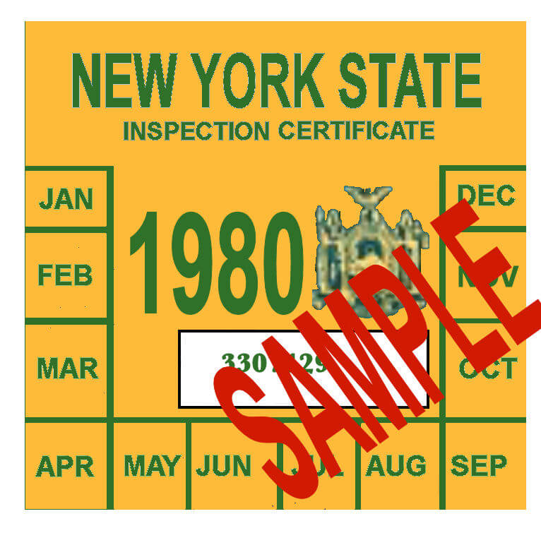 Modal Additional Images for 1980 New York INSPECTION Sticker